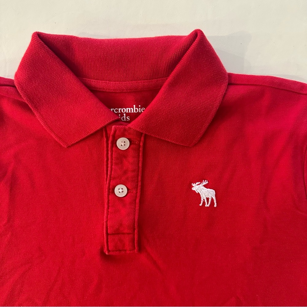 Abercrombie Kids Red Polo Sz 15/16 - Picture 3 of 5